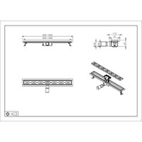 BWS Douchegoot Flens Met Uitneembare Haarfilter 100x7x6.7 cm Gunmetal