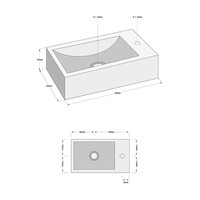 Fonteinset Aqua Splash Guilla 40x23x10.5 cm Natuursteen Rechts Zwart