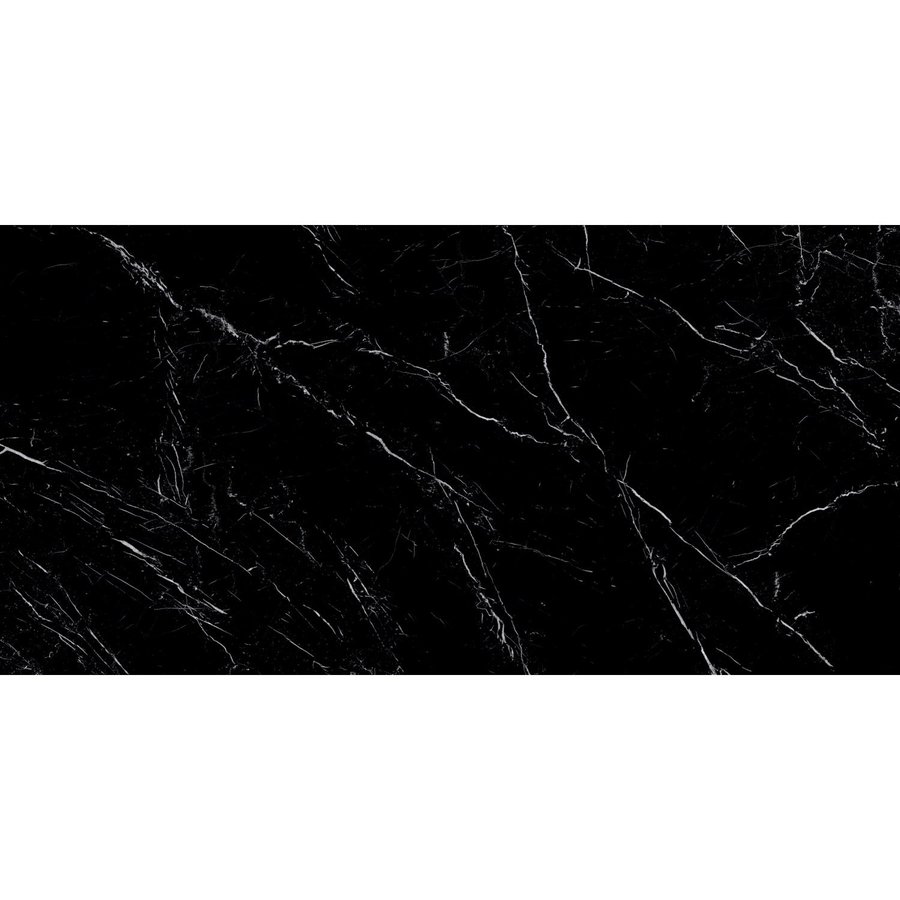 XL Vloertegel Energieker Ekxtreme Levigato Marquina Black Glans Zwart 120x270 cm (prijs per tegel)