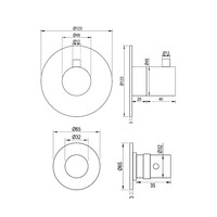 Regendoucheset Inbouw Brauer Gold Edition Thermostatisch 20cm met Gebogen Wandarm, Glijstang en Handdouche 3-Standen Losse Stopkranen Geborsteld Goud