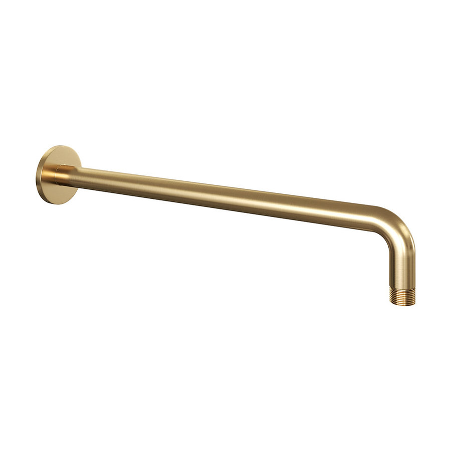 Regendoucheset Inbouw Brauer Gold Edition Thermostatisch 30cm met 3-Weg Omstelling, Gebogen Wandarm en Staaf Handdouche Geborsteld Goud