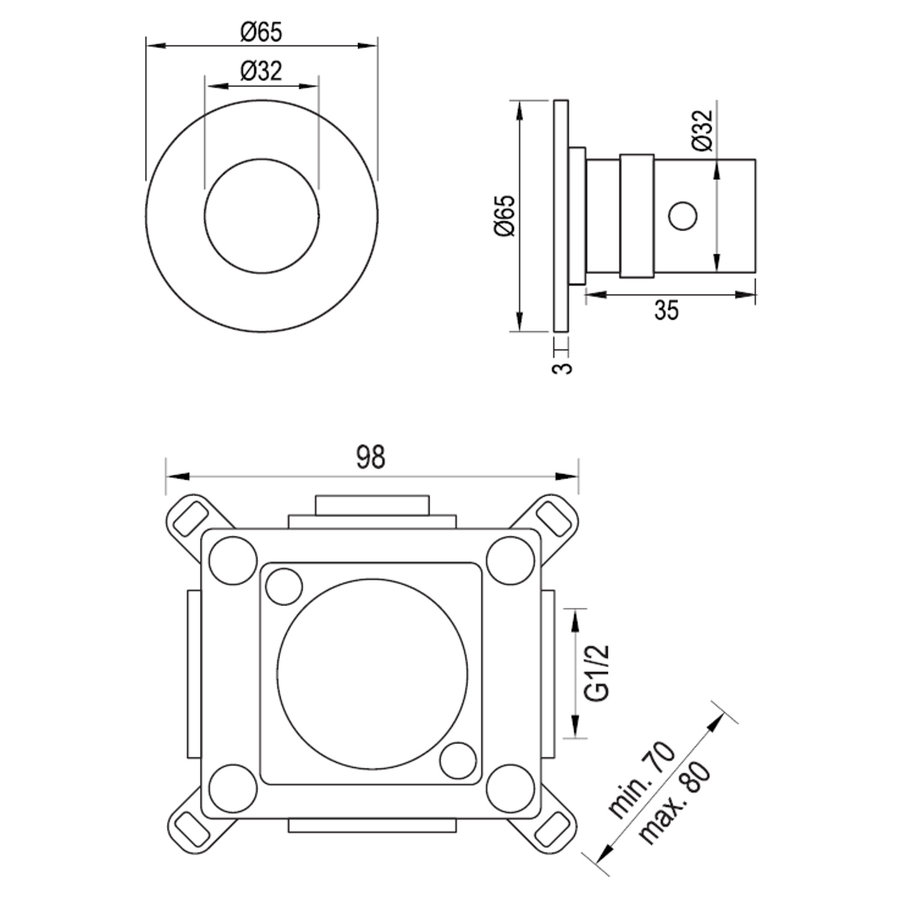 Stopkraan Brauer Gold Edition met Ronde Knop en Ronde Rozet Geborsteld Goud