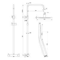 Regendoucheset Opbouw Brauer Gold Edition 20 cm Thermostatisch met Handdouche 3-Standen Geborsteld Goud