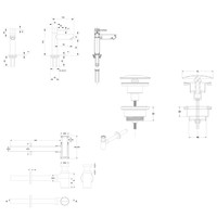 Fonteinkraanset INK Laag Model Inclusief Waste en Design Sifon Mat Zwart