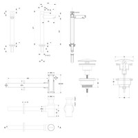 Fonteinkraanset INK Hoog Model Inclusief Waste en Design Sifon Chroom