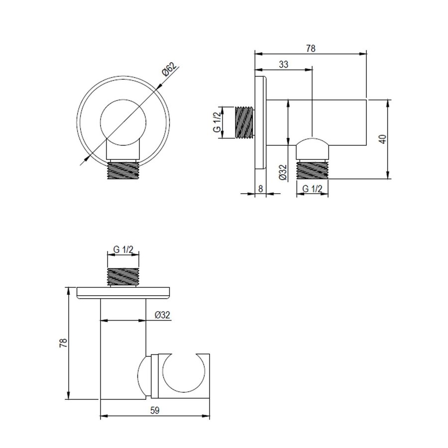 Wandaansluitbocht Brauer Gold Edition Verstelbaar Handdouche Houder Geborsteld Goud