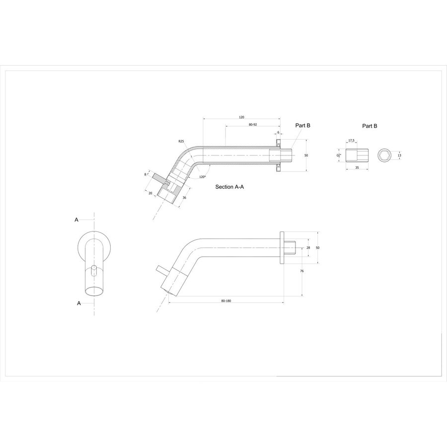 Fonteinkraan INK Inbouw Inkortbaar Brushed Nickel