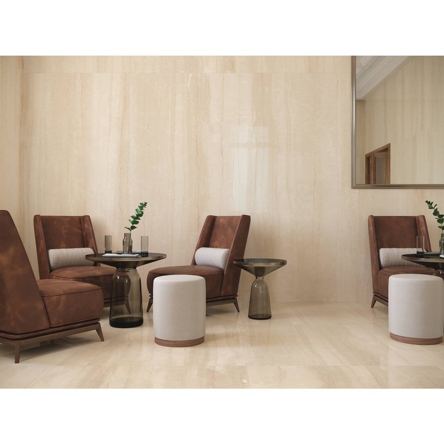 Vloertegel XL Etile Kontempo Cream Glans 60x120 cm (prijs per m2)