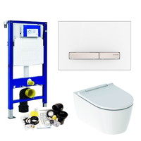 Geberit UP320 Toiletset set69 Geberit ONE Rimless Diepspoel Turboflush Wit met Sigma 50 drukplaat