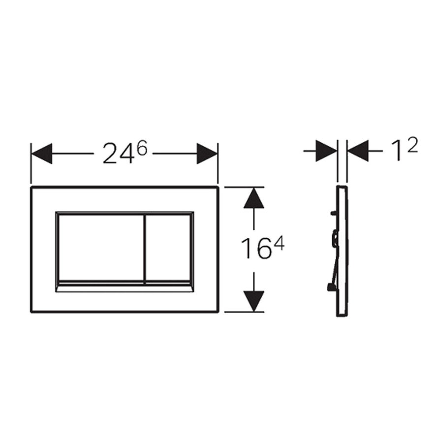 Geberit Sigma 8 (UP720) Toiletset set65 Mudo Rimless Mat Zwart Met Sigma 30 Drukplaat