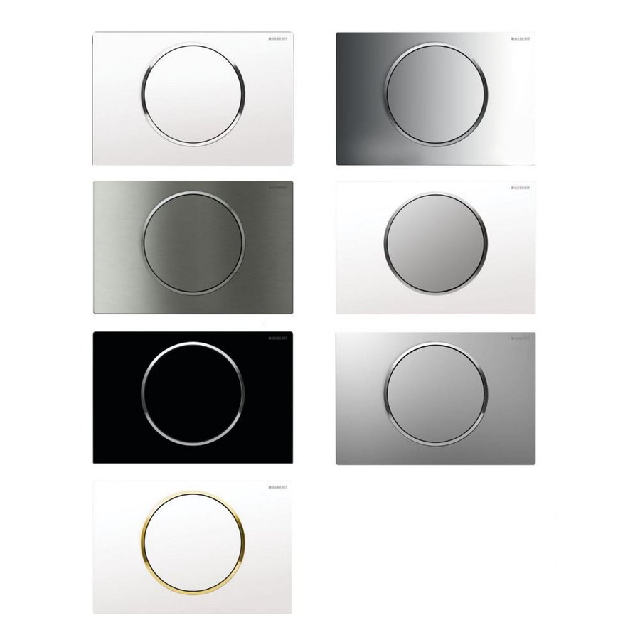 Geberit Sigma 8 (UP720) Toiletset set65 Mudo Rimless Mat Zwart Met Sigma 10 Drukplaat