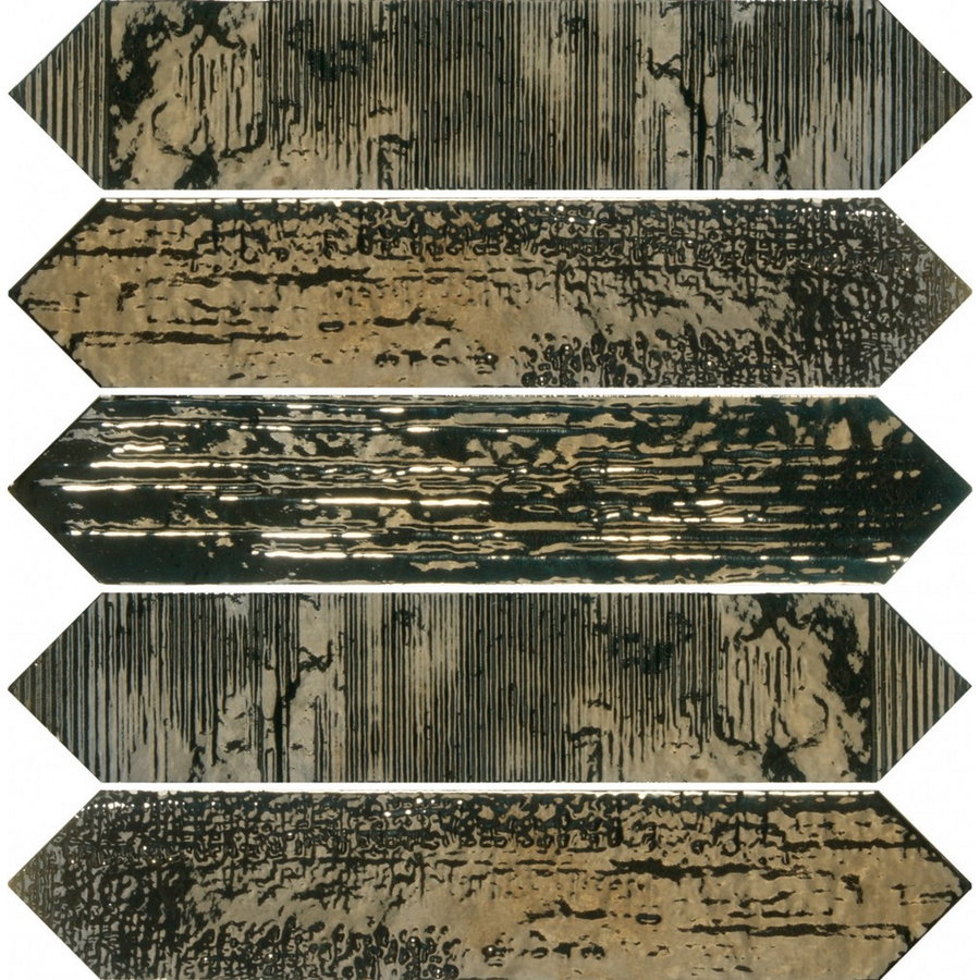 Wandtegel Dune Crackle Decor Metal 6.5x33 cm Goudbruin (Doosinhoud 1.08) (prijs per m2)