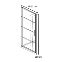 Nisdeur Lacus Tremiti 60x200 cm 6mm Helder Glas Mat Zwart Aluminium Profiel