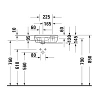 Fontein Duravit D-Neo Inbouw Met Kraanvlak 1 Kraangat 40 cm Hoogglans Wit