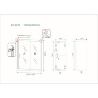 Schuifdeur Wiesbaden Skyline Douchedeur 100x200 cm 8 mm NANO Coating Mat Zwart