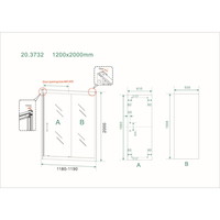 Schuifdeur Wiesbaden Skyline Douchedeur 120x200 cm 8 mm NANO Coating Mat Zwart