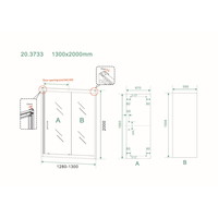 Schuifdeur Aqua Splash Vidrios Douchedeur 130x200 cm 8 mm NANO Mat Zwart