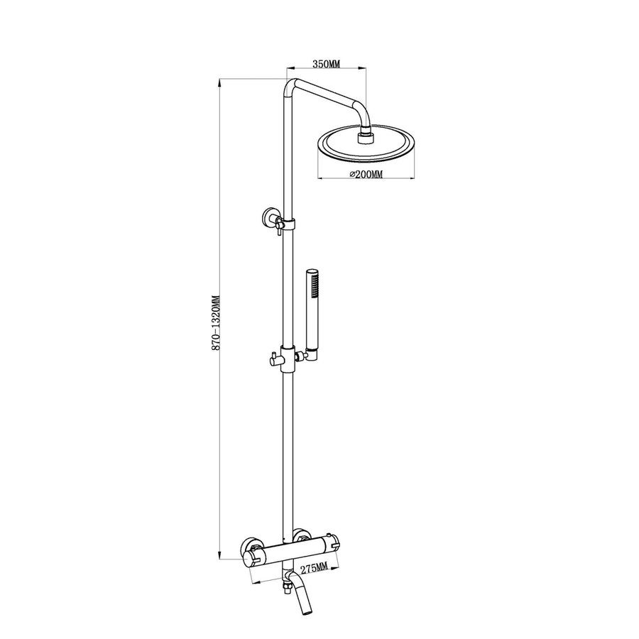 Wiesbaden Caral bad-opbouwset + therm. mengkraan chroom