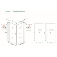 Swingdeur Zijwand Wiesbaden UNI 90x90x200cm Chroom 8mm NANO