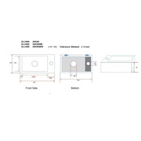 Fontein Wiesbaden Mini-Rhea Links 36,5x18x9 cm Mat Zwart