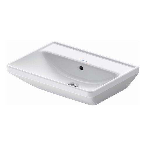 Wastafel Duravit D-Neo WonderGliss Met Overloop Kraanvlak Zonder Kraangat 60 cm Hoogglans Wit 