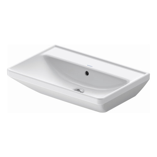 Wastafel Duravit D-Neo Met Overloop Kraanvlak Zonder Kraangat 65 cm Hoogglans Wit 