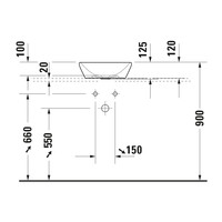 Waskom Duravit D-Neo WonderGliss Opbouw Rond 40 cm Hoogglans Wit