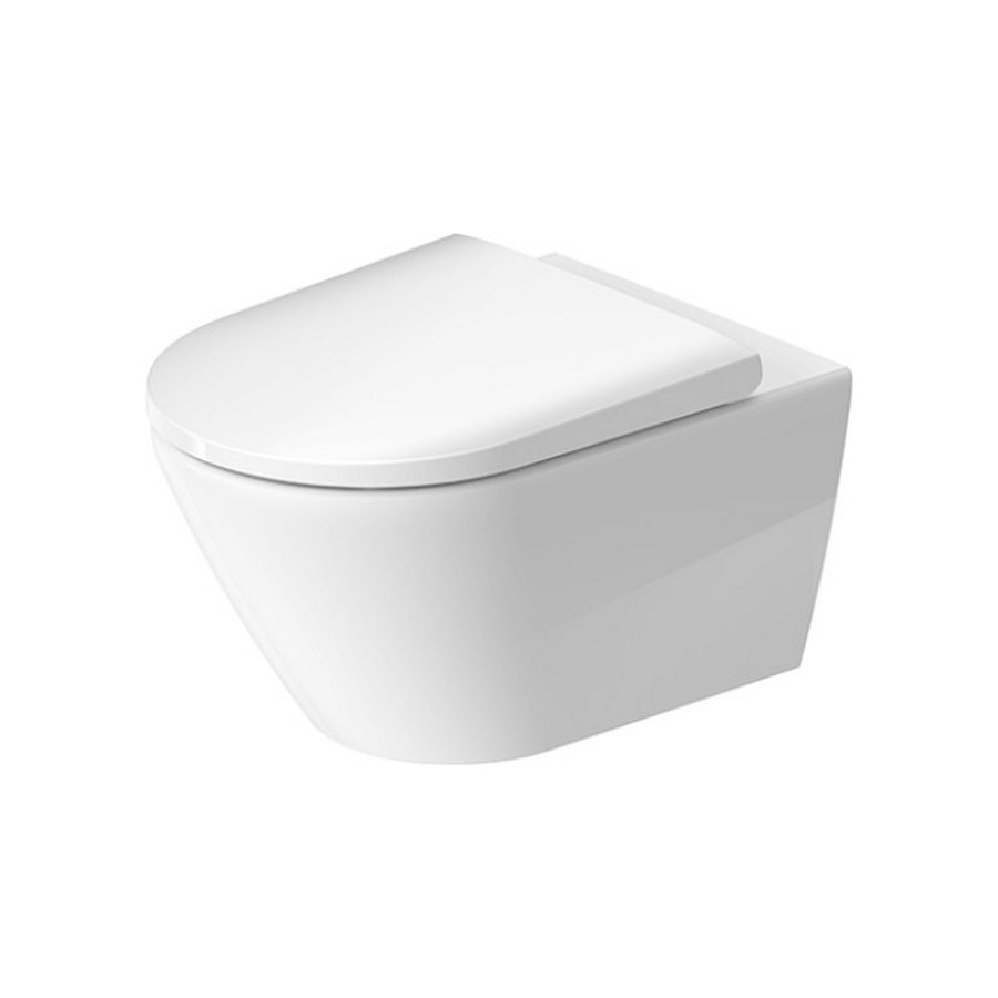 Toilet Duravit D-Neo HygieneGlaze Wand Rimless Diepspoel 54 cm Durafix Hoogglans Wit