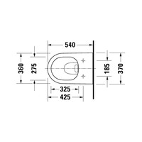 Toilet Duravit D-Neo HygieneGlaze Wand Rimless Diepspoel 54 cm Durafix Hoogglans Wit