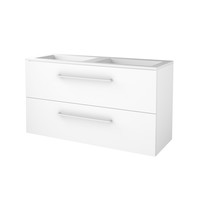 Badmeubelset Aquasplash Salt 120x46cm Met Grepen (Kleurkeuze) 2 Lades Met Wastafel Ice White