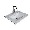 Boss & Wessing Badmeubelset Aquasplash Salt 60x39cm Met Grepen (Kleurkeuze) 2 Lades Met Wastafel 1 Kraangat Ice White