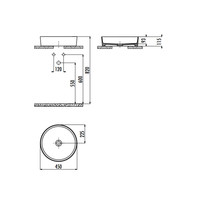 Waskom Aquasplash Loop Opbouw Wastafel Rond 45 cm Mat Zwart