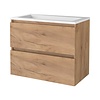 Boss & Wessing Badmeubelset Aquasplash Salt 80x46cm Greeploos 2 Lades Met Wastafel Acryl Whisky Oak
