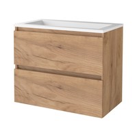 Badmeubelset Aquasplash Salt 80x46cm Greeploos 2 Lades Met Wastafel Acryl Whisky Oak