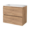 Boss & Wessing Badmeubelset Aquasplash Salt 80x46cm Greeploos 2 Lades Met Wastafel Acryl 1 Kraangat Whisky Oak