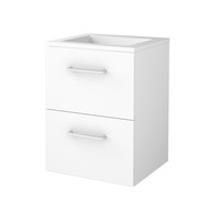 Badmeubelset Aquasplash Salt 50x46cm Met Grepen (Kleurkeuze) 2 Lades Met Wastafel Acryl Ice White