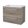 Boss & Wessing Badmeubelset Aquasplash Salt 100x46cm Met Grepen (Kleurkeuze) 2 Lades Met Wastafel 2 Kraangaten Scotch Oak