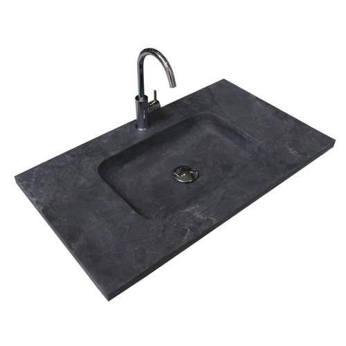 Badmeubelset Aquasplash Salt 80x46cm Met Grepen (Kleurkeuze) 2 Lades Met Wastafel Hardsteen Ice White 