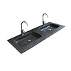 Badmeubelset Aquasplash Salt 120x46cm Met Grepen (Kleurkeuze) 4 Lades Met Wastafel Hardsteen Scotch Oak