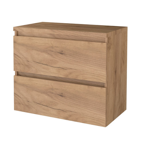 Badmeubelset Aquasplash Salt 80x46cm Greeploos 2 Lades Met Afdekplaat Whisky Oak 