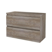 Badmeubelset Aquasplash Salt 100x46cm Greeploos 2 Lades Met Afdekplaat Scotch Oak