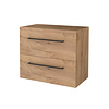 Badmeubelset Aquasplash Salt 80x46cm Met Grepen (Kleurkeuze) 2 Lades Met Afdekplaat Whisky Oak