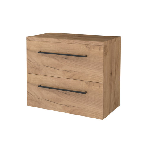 Badmeubelset Aquasplash Salt 80x46cm Met Grepen (Kleurkeuze) 2 Lades Met Afdekplaat Whisky Oak 