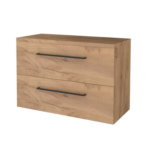 Badmeubelset Aquasplash Salt 100x46cm Met Grepen (Kleurkeuze) 2 Lades Met Afdekplaat Whisky Oak 
