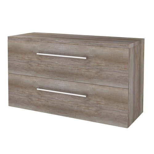 Badmeubelset Aquasplash Salt 120x46cm Met Grepen (Kleurkeuze) 2 Lades Met Afdekplaat Scotch Oak 