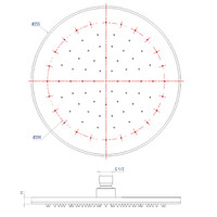Regendouchekop Salenzi Marble 25cm Black Marble