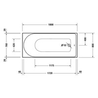 Ligbad Duravit D-Neo Inbouw 180x80x48.5 cm Wit