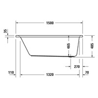 Whirlpool Duravit D-Neo Inbouw 150x75x48.5 cm Wit