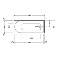 Whirlpool Duravit D-Neo Inbouw 170x70x48.5 cm Wit