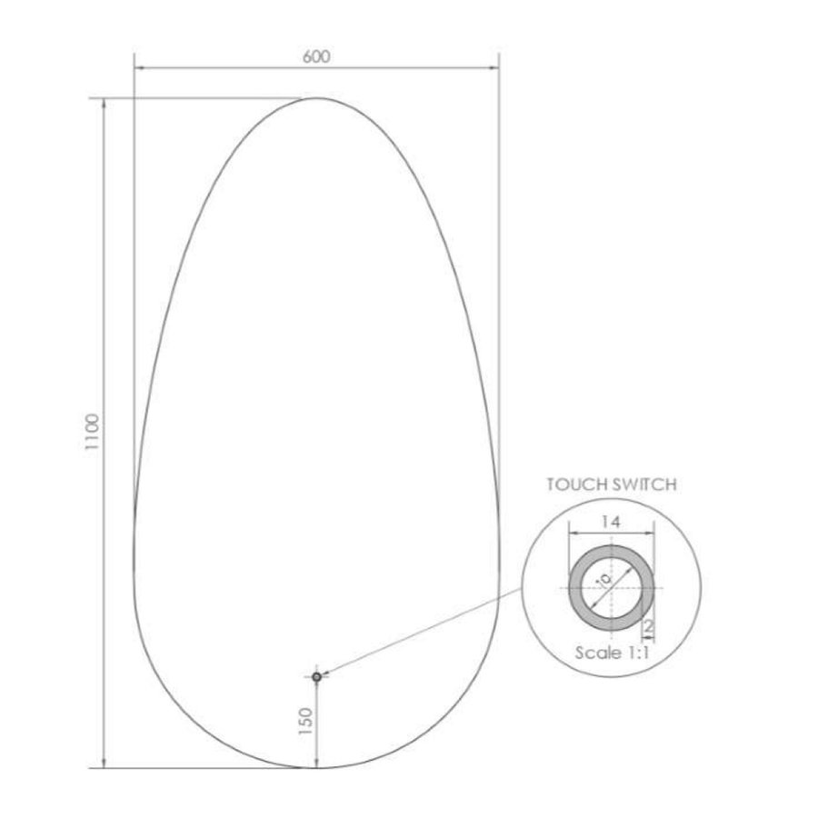 Badkamerspiegel Gliss Triton LED Verlichting 110x60 cm